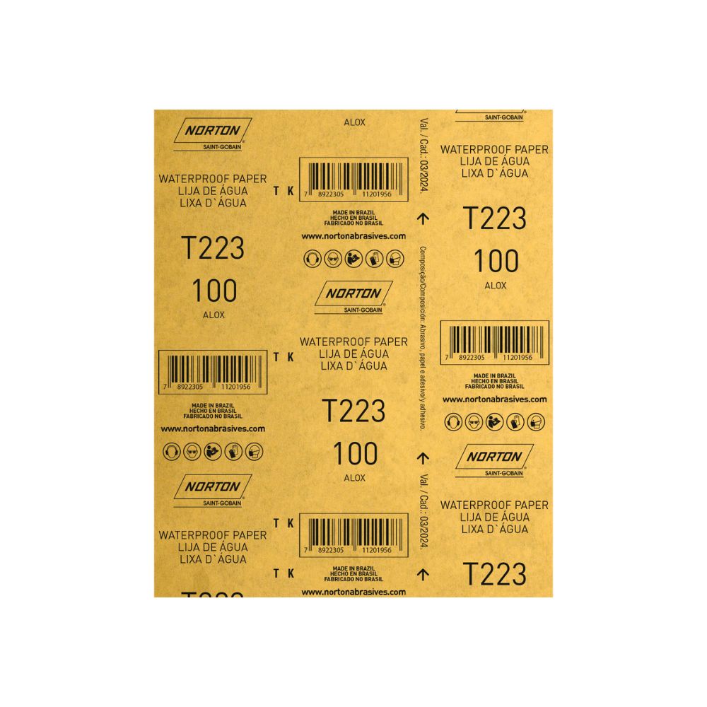 Lixa D’agua T223 Grao 100 22,5x27,5cm Norton
